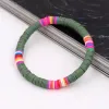 Armreif Armbänder für Frau Boho Schmuck farbenfrohe weiche Polymerton Handarmband Sommer Beach Zubehör Paar Armbänder