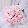 Kunstmatige rozendecoratieve bloemen kransen bloemboeket 9/10/12/18 hoofden zijden rozen romantisch bruiloft feest huis decoratie drop dhs8t s s
