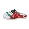 Pantoufles dessin animé Snowman Cotton Snowflake Anti-slip Print Red Fuzzy Cozy Chaussures intérieures Félantes chaudes Flanelle Sandalias de Mujer 2024