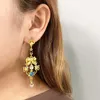 Kolczyki stadniskie Genshin Impact Earring Studs Barbatos Venti Wind Nieregularny metalowy wisiorek dla kobiet Cosplay Party Biżuteria