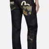 Fushen jeans damo jacquard nieuwe maat heren losgebarterde gedrukte casual broek rechte stijl modelabel 326264