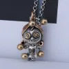 Pendants BOCAI New solid s925 pure silver woman pendant lucky charm voodoo small doll pendant retro fashion Thai silver jewelry