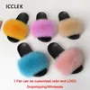 Summer Fur Slippers for Women Nonslip Real Slides Casual Fluffy Flats Sandaler Ladies Shoes Home Woman 240416