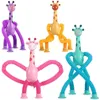 Dekompressionsleksak 1/4 st barnsugningskoppleksaker Kids Giraff Pop Tube Sensory Spela tidig utbildning Stress Relief Squeeze Fidget Games D240425