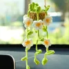 Dekorativa figurer handgjorda söta växter bildekor virkning tecknad stickad blomma hängande interiör bakspegel spegel grossist charms gåvor