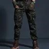 Pantalons décontractés kaki de haute qualité Men Joggers tactiques camouflage pantalon de cargaison multi-poche pantalons de travail de l'armée noire 240412