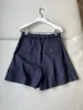 Women's Shorts 2024 Women Fashion Loose Casual Belt High Waist Linen 0415