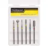 Bitar 6st nagelkotte Tip Diamond Drill Bits Electric Cuticle Clean Rotary för manikyr Pedikyr Sliphuvudet Säldrar Tool