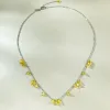 Charm Topaz Diamond Chocker -halsband 100% Real 925 Sterling Silver Wedding Pendants Halsband för kvinnor smycken gåva