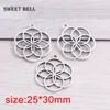 Charms SWEET BELL 20PCS 25 30mm Metal Alloy Two Color Flower Pendants For Jewelry Making DIY Handmade Craft