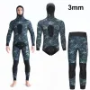 Polos 1,5 mm / 3 mm Spearfishing Premium Camouflage FullSuit Néoprène 2pieces Sweat à swets Suit de plongée Scuba Swep