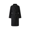 Designerrockar Cashmere Coats Luxury Coats Kvinnor Rockar Maxmaras kan vara anpassade storlekar Wouge Wool Medium Längd Black Coat