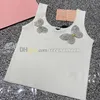 Crystal Butterfly Top Women Stretch Tanks Top Casual Style Knits T Shirt Designer Sleeveless Tees