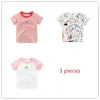 T -stukken 3 stcs/lot, 2t tot 8 jaar Kids T -shirt zomer 2022 Nieuwe jongens en meisjes T -shirt Kinderkleding Baby tops katoencartoonpatroon,# 5803