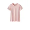 Solid Color Women T -skjortor Bekväm Summer Tee Shirt 2JSU