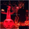 Festivo Festa de Halloween Festa de Halloween Outra decoração Ghost Itiatable Pumpkin ao ar livre Terror Scary Aps Led Blow up para Home Garden 2 Dhq8b