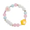 Bracelet perlé doux et coloré avec coeur Star Charms Gift mignon pour les filles qui aiment les couleurs de bonbons parfaits accessoires