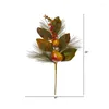 Decorative Flowers Pear Pine And Magnolia Leaf Artificial Flower (Set Of 6) Orange