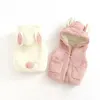 Coats Cute Rabbit Plush Baby Girls Vest Coat Spring Autumn Newborn Baby Jacket Sleeveless Hooded Children Outwear Toddler Girl Clothes