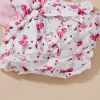 Enfants Baby Girls Vêtements Baby Girls Summer Summer épaule T-shirt Floral Sous-soutenant Bow Sautpuise mode Mignon Bodys de princesse mignonne