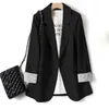 Senhoras de manga longa Spring Casual Blazer Fashion Business Snaves Sitter Women Work Office Blazer Women Jackets Coats S-6xl 240415