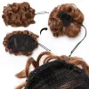 Chignon Snoilite Synthetic Trawstring Clip in chignon Cheveux Bun Bun Cair Piece Trawstring Updo Hair Buns Femmes Curly Chignon Hair