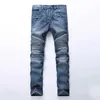 Jeans masculin Trade classique jean rétro rétro homme rythme mince décoration légère pli skinny pantalon denim mode extension stretch hop jeans jogger 240423
