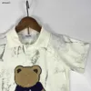 Luksusowy projekt designerski ubrania pluszowa niedźwiedź niedźwiedź letni garnitur z krótkim rękawem dosty dziecięce rozmiar 90-150 cm koszula polo i szorty 24 kwietnia