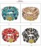 Beaded New 4-piece/set Bohemian Love Pendant Crystal Beaded Bracelet Retro EthnicBracelet Personalized Womens Fashion Bracelet Jewelry 240423