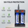 Drones NEW Doublepow DPUK21 Rechargeable USB Battery Charger Dual Slot For 3.7V 18650/26650/10440/14500/16340/21700 Lithium Battery