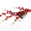 装飾的な花120cm人工プラムブロッサム中国の赤い乾燥枝の花のアレンジメントウェディングセット