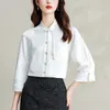 Chemises en satin pour femmes printemps / fleur d'été Style chinois des manches longues lâches vintage tops vêtements de mode ycmyunyan