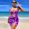 Women's Swimwear 2024 Two Piece Women Bikini Set Push Up Floral Printed Bikinis Strappy Bandage Brazilian Biquini Bathing Suit