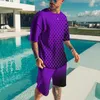 Mens Comfortable Fashion 2Piece Street Short Shirt Shorts Casual Loose Hawaiian Clothes Beach Pools Pool Suit 240420