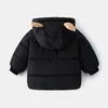 Down Coat Mudkingdom Kids Jacke Jacke Jungen Mädchen Windschutz Bärenohren mit Kapuze -Dicker Vlies ausgekleidetes Outwear