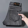 Men's Jeans Designer 2024 Spring Blue Jeans Men's Slim Fit Small Feet Korean Elastic Pants GC Label 1FL0