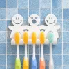 Brosse de brosse à dents support de brosse à dents mignon support de brosse à dents smiley wallmountred troufree tass caricature brosse à dents étagères de salle de bain étagères de salle de bain