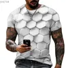 Herren T-Shirts 3D T-Shirt für Männer Mode Hip Hop O-Neck Kurzarm Tops abstrakte Harajuku Herren T-Shirts Übergroße Tees-Shirt Man Clothingl2404