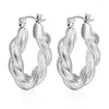 Boucles d'oreilles cerceaux Twist en acier inoxydable simple luxe Luxury Classic personnalisé Winding Femmes