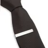 Klipp doreenbeads mode rostfritt stål tie clip svart silver färg metall slips tie män party enkla smycken tillbehör