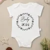 Jednoczęściowe już wkrótce 2024 nowonarodzone chłopiec dziewczyny ubrania estetyczne moda ciąża Ogłoszenie Bodysuit Fine Gift Bawełniane niemowlę