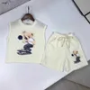 Varumärke Baby Tracksuits Summer Boys Set Kids Designer Kläder Storlek 90-150 cm Skateboarding ärmlös Vest and Shorts 24 Aprril
