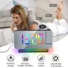 Аксессуары RGB FM Radio 180 ° Проекционные будильники с RGB Night Light 6 Уровни Яркость Двойной USB -выходной порт 12H/24H Цифровые светодиодные часы