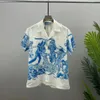 Summer Mens Casualcollar Shirts à manches courtes à manches vintage Impression de plage hawaïenne Silk 240419