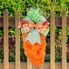 Figurines décoratines Carrot Garland Couronne pour porte d'entrée Décorations de Pâques Flower Party Supplies Prophes Tissu de suspension