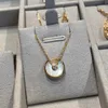 Designer trend Carter High Quality Gold Talisman Necklace with White Fritillaria Black Red Agate Thick Plated 18k Rose Lock Bone Chain Pendant P6K8