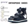 Sandals Princepard Denim Summer Breathable Closed Toe Sandals Children Orthopedic Shoes with High Back for Clubfoot Ankle Support Care 240423