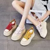Casual Shoes Fujin 8cm Hollow Genuine Leather Breathable Summer 2024 Women Platform Wedge Chunky Sneakers Flats Leisure Mixed Color
