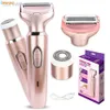 Epilator Women Epilator Electric Razor 2in1 Remoção de cabelo Dimndor Face Shaver Trimmer Home Use Máquina de Epilador Segurança Razor Razor D240424