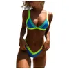 Swimwear féminin Femmes Set MAINTRACULATION Deux morceaux de bikini patchwors